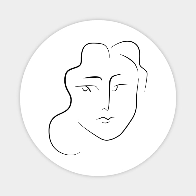 Henri matisse line art woman print Magnet by GraphicO